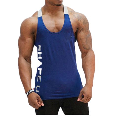 Karuedoo Men Gym Singlet Tank Top Shirt Stringer Bodybuilding Y Back
