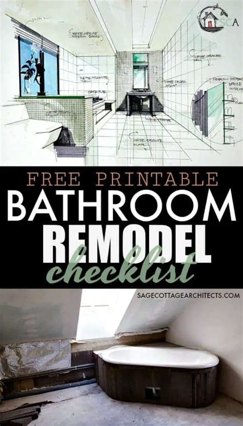 bathroom remodel checklist  printable