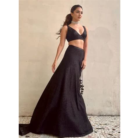 Kiara Advani Black Lehenga Sva Couture Celebrity Look Zane