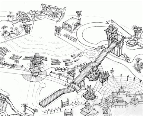 pics  water park coloring pages birds eye view sketches