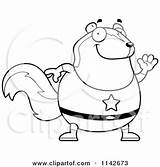 Skunk Clipart Waving Chubby Super Coloring Cartoon Cory Thoman Vector Outlined Royalty sketch template