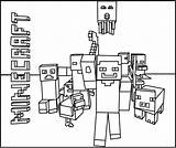 Minecraft Coloring Pages Mobs Print Printable Mob Version sketch template