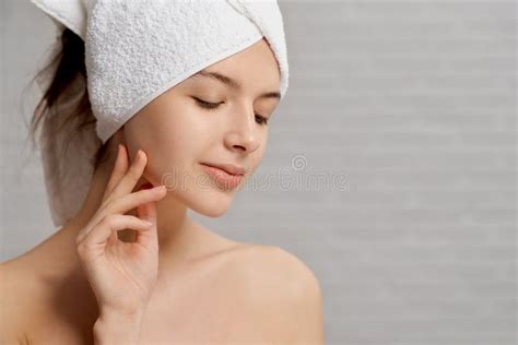 Delicate Girl Posing After Shower In Morning Stock Image Image Of