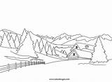 Krajobraz Coloring Zimowy Designlooter Kolorystyka Tuttodisegni 4kb sketch template