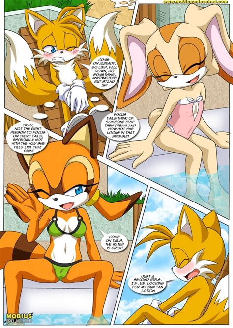 poolside fun threesome with cream marine and tails sonic hentai