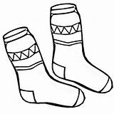 Coloring Clothes Winter Socks Pages Colouring Kids Sock Pair Sweater Clipart Printable Cliparts Season Jacket Color Drawing Clothing Preschool Clip sketch template
