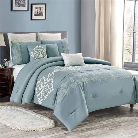 sapphire home luxury  piece fullqueen comforter set  shams  cushions classy slate