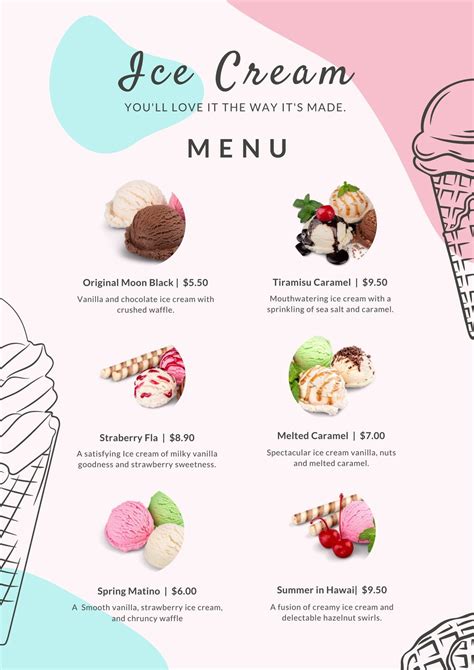 stylish ice cream menu card design clipart image my xxx hot girl