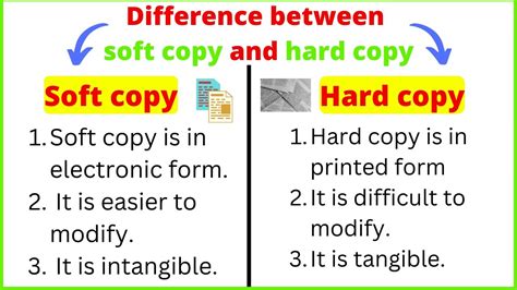 difference  soft copy  hard copy hard copy  soft copy