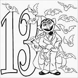 13 Coloring Number Pages Count Thirteen 13th Street Sesame Friday Bats Fear Vampire Kids Printfree Birthday Cn 2007 Gif If sketch template