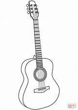 Coloring Guitar Pages Printable Drawing sketch template