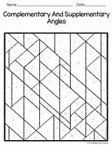 Angles Coloring Complementary Supplementary Worksheet Preview sketch template