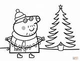Pig Coloring Peppa Pages Christmas Colouring Daddy Kids Tree Santa Choose Board Navidad sketch template