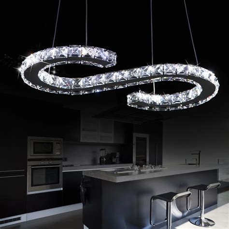 shaped led modern luxury crystal lighting pendant light hanging
