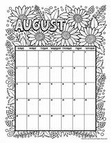 Calendar Coloring August Printable Pages Kids 2021 Aug Print Woojr Printables Calender July Monthly Jr Activities September June Woo sketch template