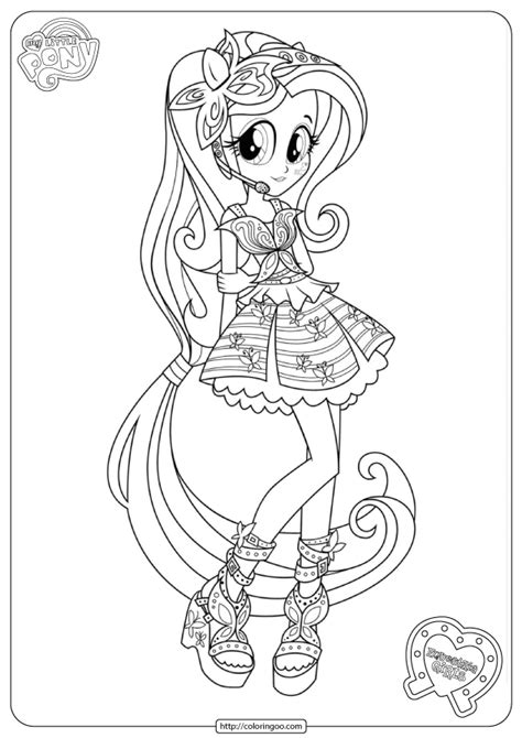 fluttershy equestria girls colouring pages worksheetpedia