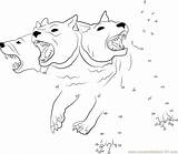 Cerberus Coloring Pages Dots Connect Worksheet Getcolorings Dot Getdrawings Pdf sketch template