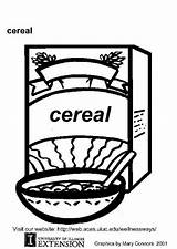 Cereal Coloring Pages Box Edupics Breakfast Template sketch template