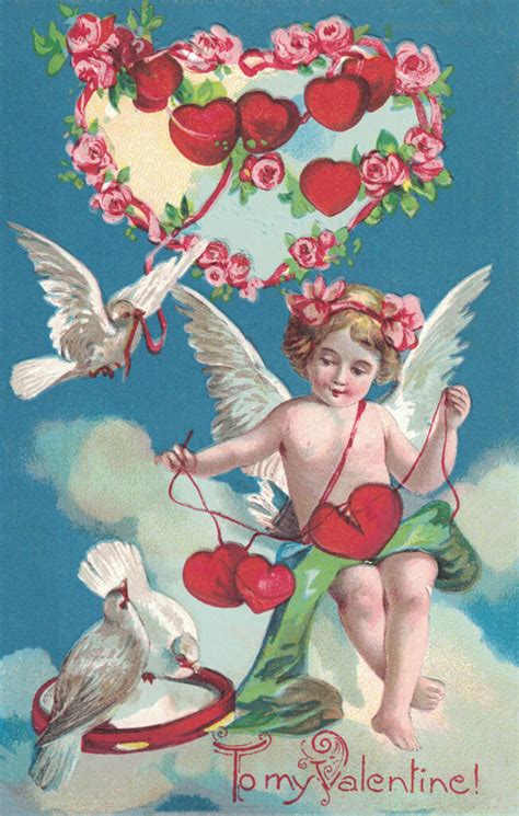 printable vintage valentines day postcards rose clearfield