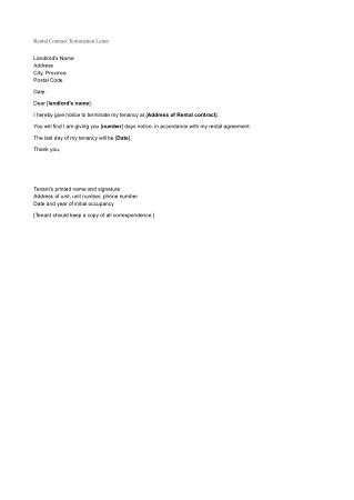 contract termination letter templates   templates  word
