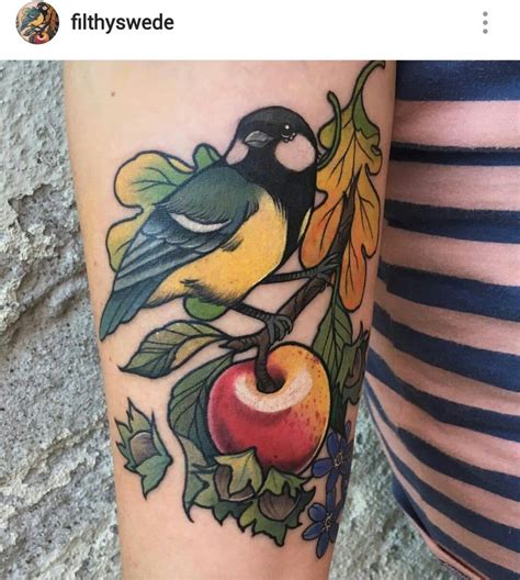 chickadee tattoo  atflithyswede autumn tattoo chickadee tattoo tattoos