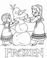 Elsa Coloring Anna Frozen Pages Little Girls Sheets Children Print Young Topcoloringpages Snowman sketch template