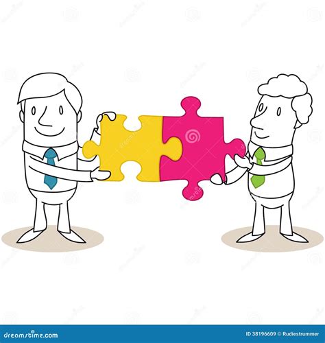 businessmen combining  jigsaw pieces royalty  stock images image