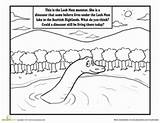 Loch Ness Nessie Coloring Worksheet Education Monster Scotland Color sketch template