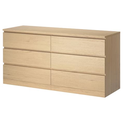 malm chest   drawers white stained oak veneer ikea