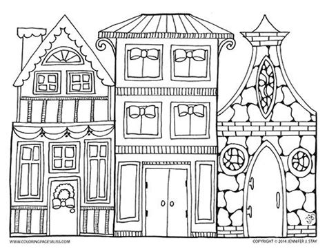 christmas village coloring page printable coloring pages  children