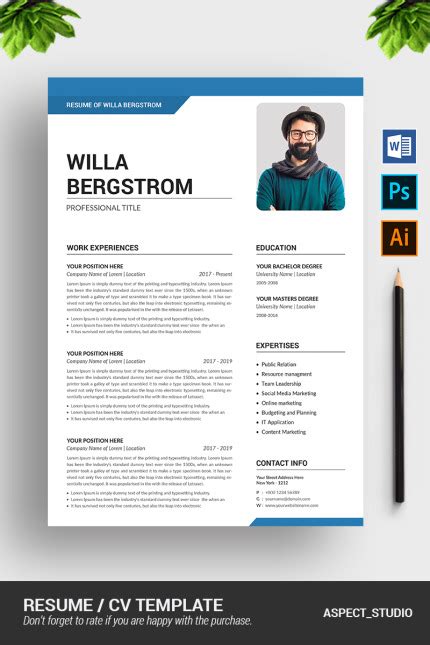 willa bergstrom resume template