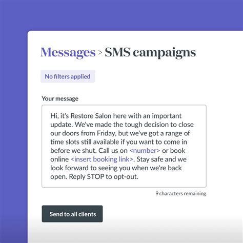 sms campaigns   clients   date   business timely