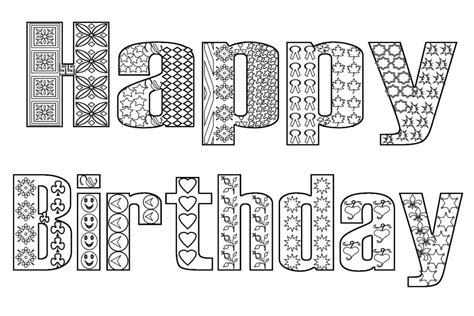 happy birthday coloring pages  adults toddlers
