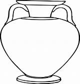 Vase Coloring Flower Clip Ancient Outline Greek Clker Greece sketch template
