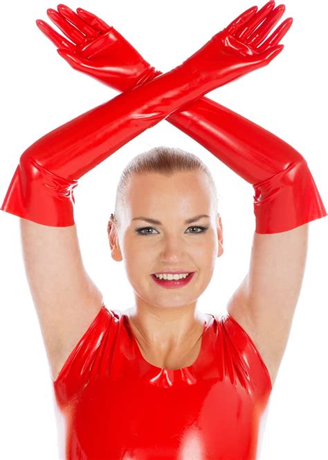 upper arm length rubber latex gloves in various sizes and colours
