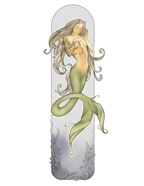 mermaid art tattoo art nouveau original artwork print  watercolor
