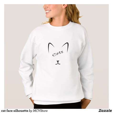 Cat Face Silhouette Girl Sweatshirt Hoodies Girl Silhouette Love
