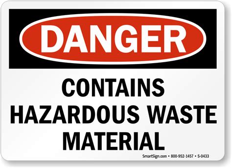 hazardous waste material sign osha danger sku   mysafetysigncom