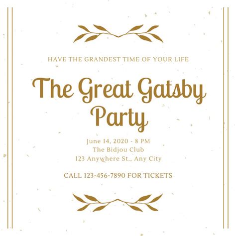 customize  great gatsby invitation templates  canva