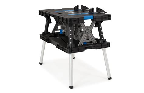 hart folding work table  fixed legs resin workbench black  blue plastic walmartcom