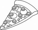 Pizza Slice Clip Line Lineart Outline Sweetclipart sketch template