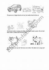Superlatives Comparatives Colouring Worksheet Preview sketch template
