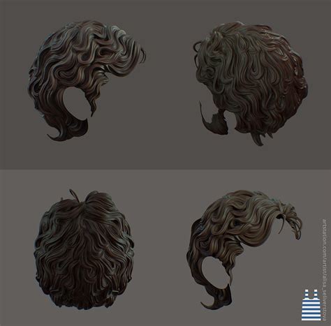 artwork d66ne sculpting hair low poly models