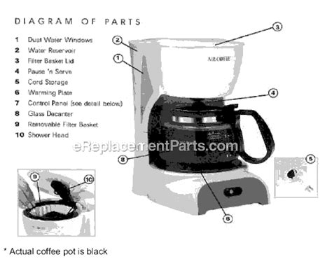 coffee drx coffee maker oem replacement parts  ereplacementpartscom
