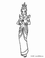 Tailandia Princesa Ausmalen Tailandesa Colorir Prinzessin Princesas Ausmalbilder Prinzessinnen Colouring sketch template