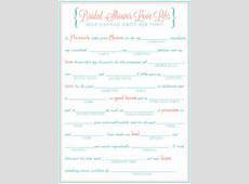 Bridal Shower Mad Libs, Funny Shower Game, Write Your Vows Game, Love