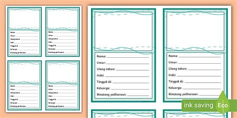 editable indonesian character card template  teacher