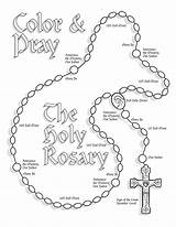 Coloring Catholic Rosary Pages Kids sketch template