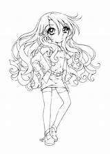 Coloring Pages Girl Cute Anime Girls Gothic Goth Angel Emo Color Pretty Printable Deviantart Print Kids Adults Drawings Drawing Sureya sketch template