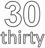 30 Number Pages Coloring Thirty Twenty Drawing Five Four Getdrawings Coloringpagesonly sketch template